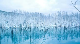 blue pond hokkaido photo